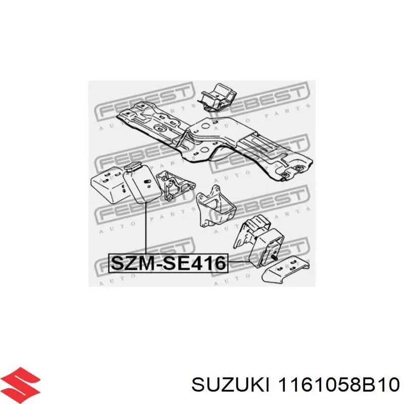 Almoahada (Soporte) Del Motor Izquierda / Derecha 1161058B10 Suzuki