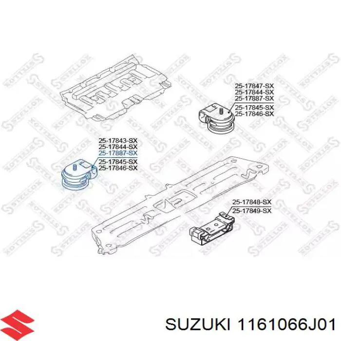 Подушка (опора) двигателя, левая/правая Suzuki 1161066J01 цена, от 33.00 USD