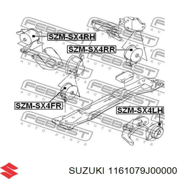 Подушка двигателя Suzuki 1161079J00000 цена, от 42.60 USD