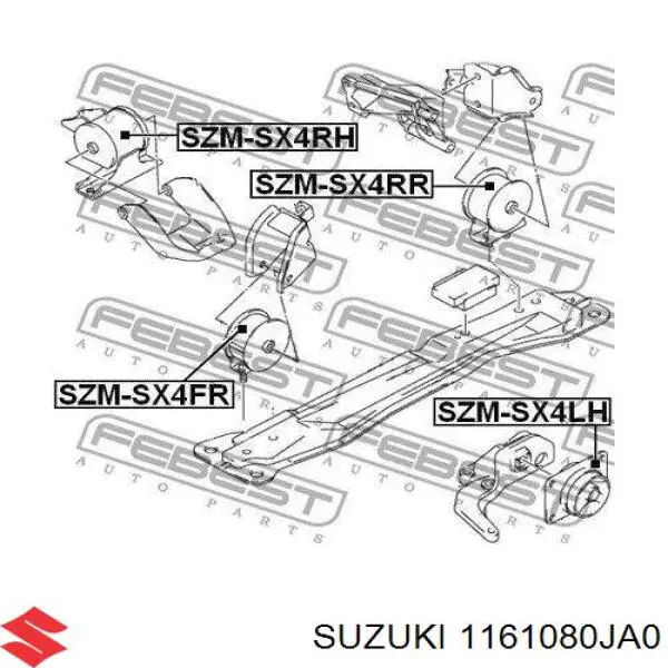 1161080JA0 Suzuki подушка (опора двигателя правая)