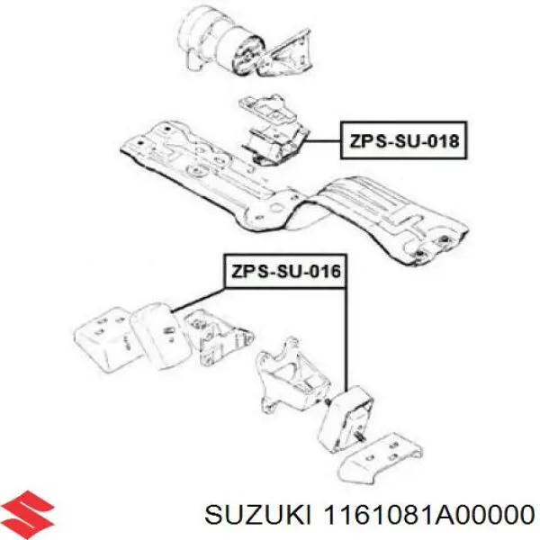 Подушка (опора) двигателя, левая/правая Suzuki 1161081A00000 цена, от 31.00 USD