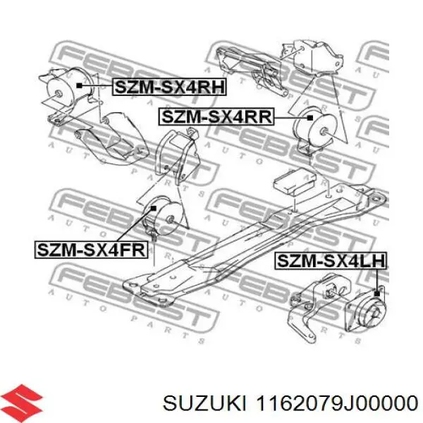 Гидроопора двигателя левая Suzuki 1162079J00000 цена, от 19.89 USD