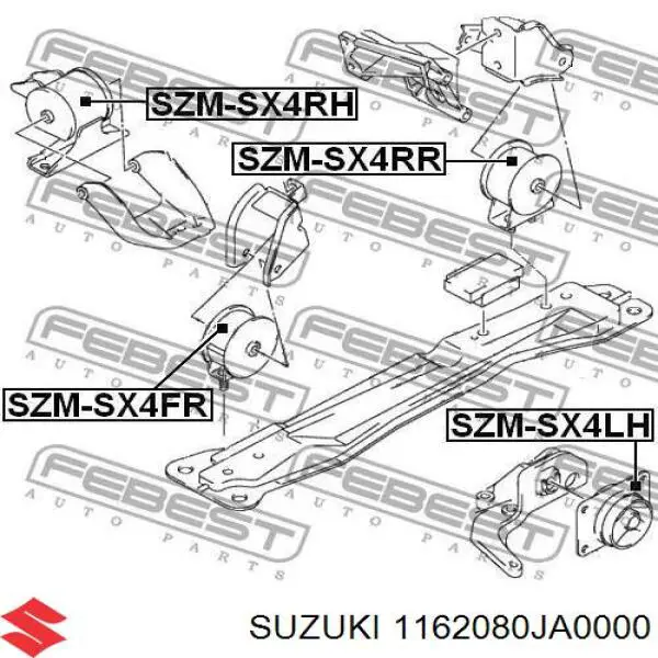 Левая подушка двигателя 1162080JA0000 Suzuki