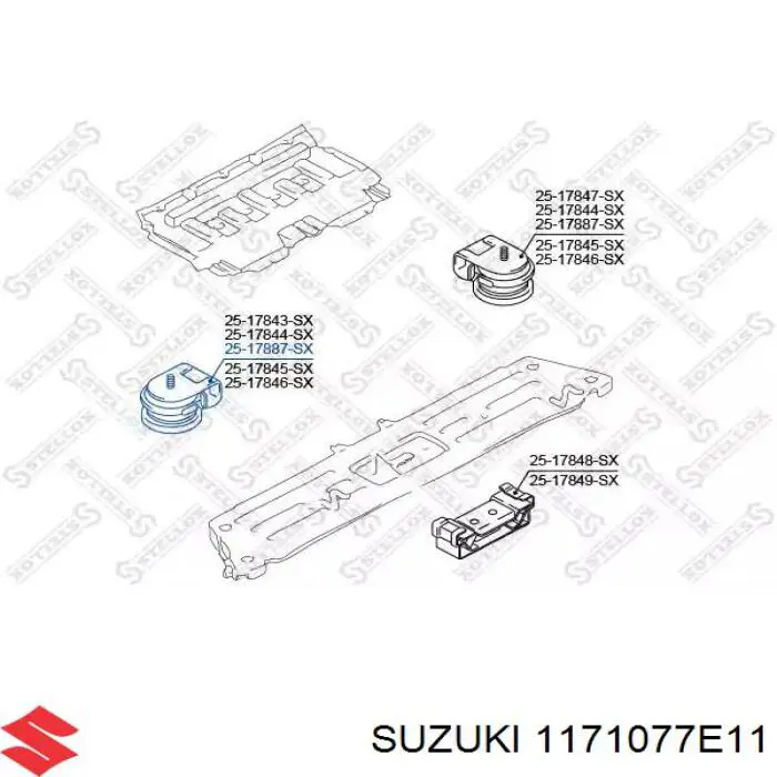 Купить 1171077E11 Suzuki Гидроопора двигателя задняя