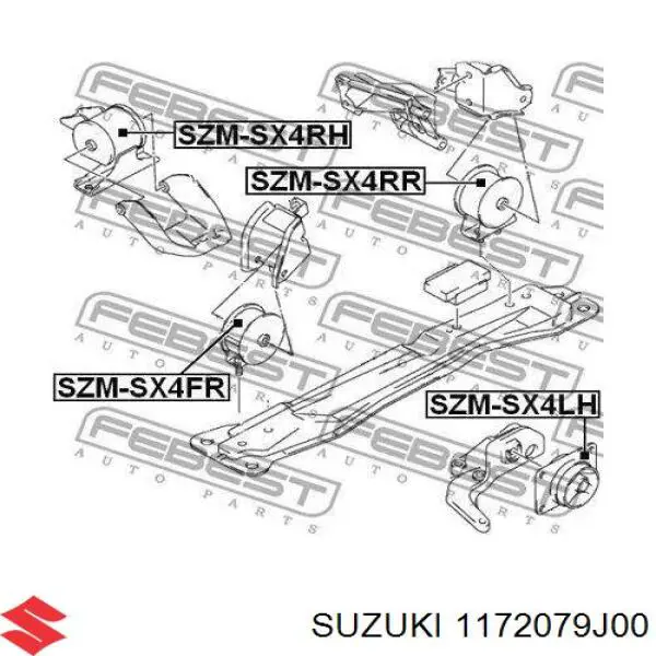 Гидроопора двигателя передняя Suzuki 1172079J00 цена, от 16.67 USD