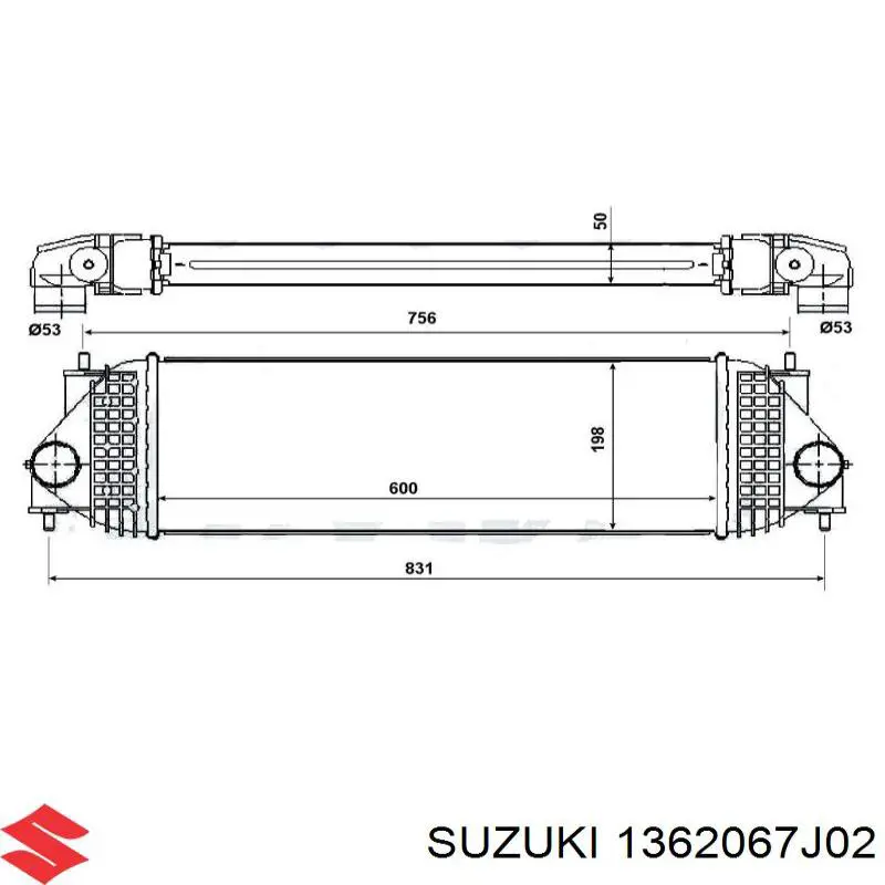 Интеркулер 1362067J02 Suzuki