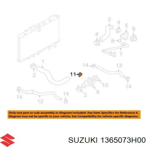 Sensor de temperatura del refrigerante 1365073H00 Suzuki