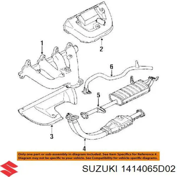 1414065D02 Suzuki прокладка коллектора