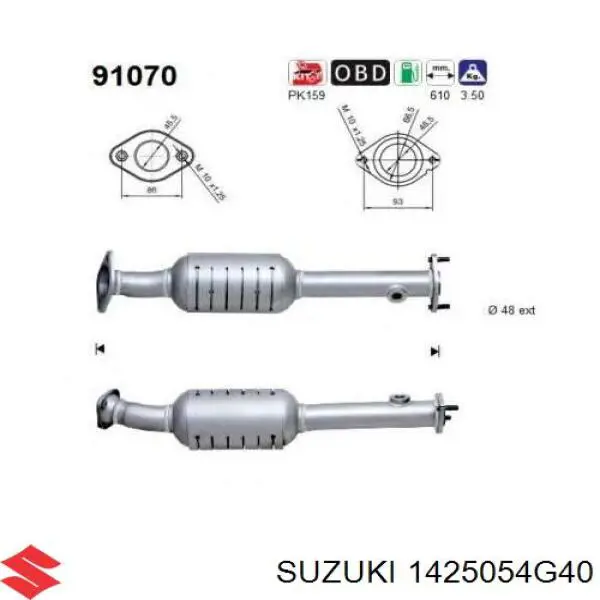 1425054G40 Suzuki Конвертор-катализатор
