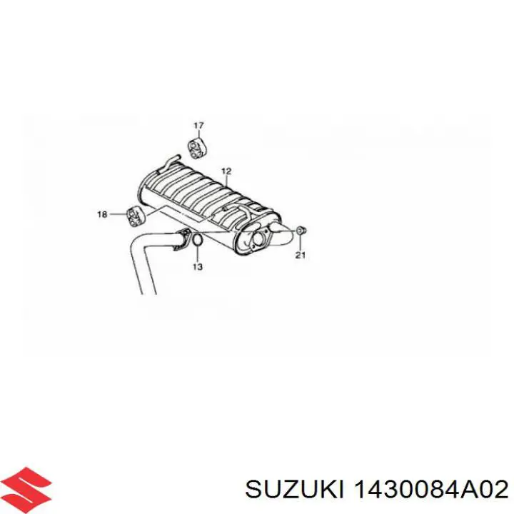 Выхлоп задний Suzuki 1430084A02 цена, от 68.89 USD