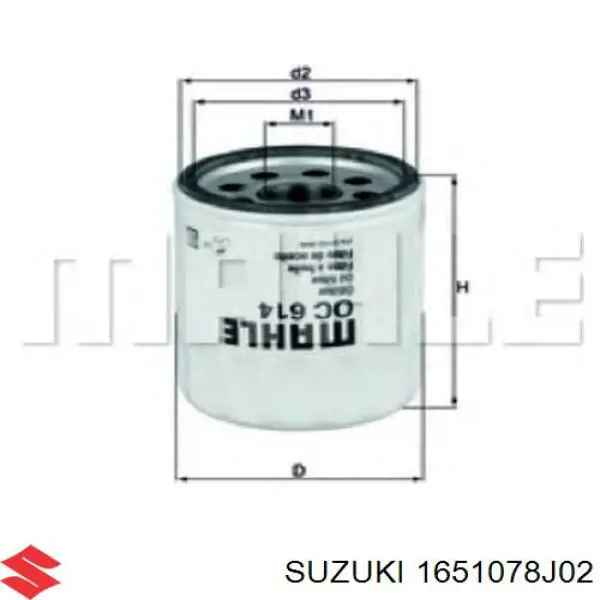 1651078J02 Suzuki Масляный фильтр двигателя