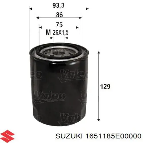1651185E00000 Suzuki масляный фильтр