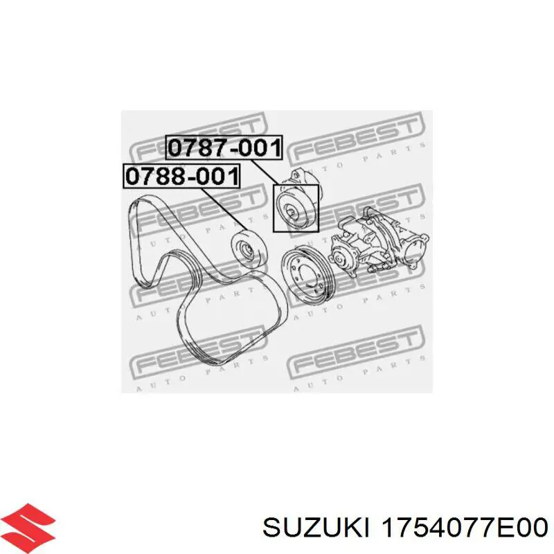 Купить 1754077E00 Suzuki Натяжитель приводного ремня