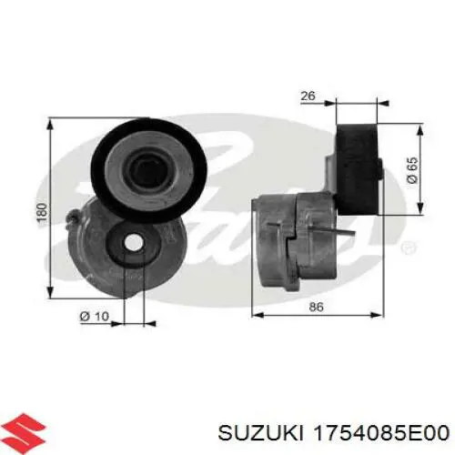 Роликовий модуль натяжителя ремня Suzuki 1754085E00 цена, от 29.41 USD