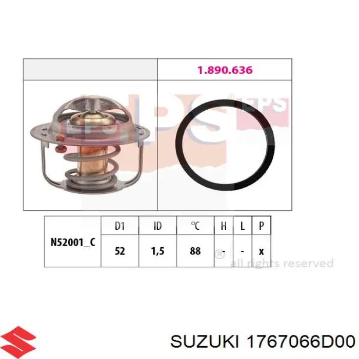 1767066D00 Suzuki Авто термостат