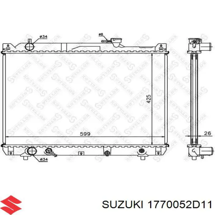 Радиатор охлаждения двигателя Suzuki 1770052D11 цена, от 134.80 USD