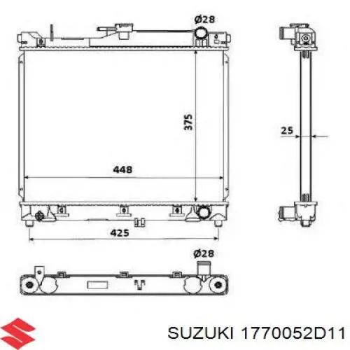 1770052D11 Suzuki Радиатор основной