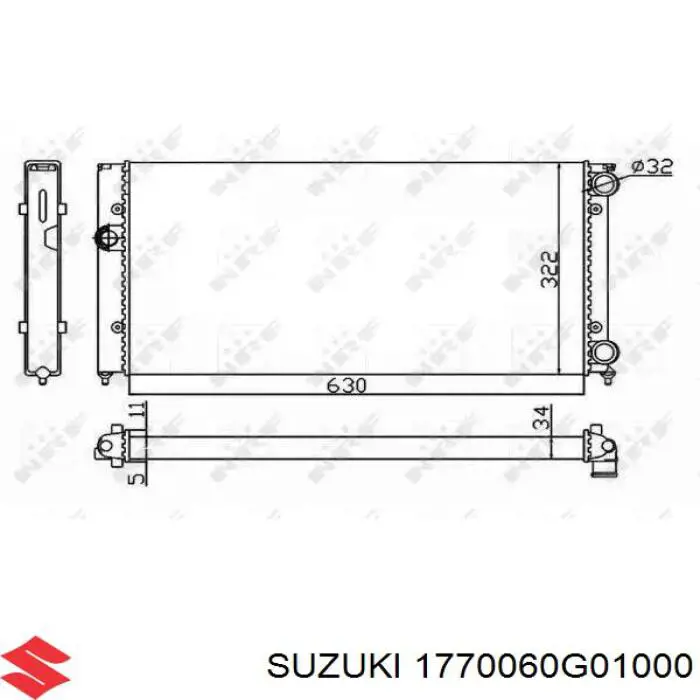 Радиатор 1770060G01000 Suzuki