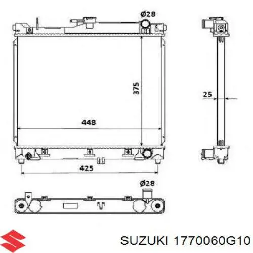 1770060G10 Suzuki радиатор