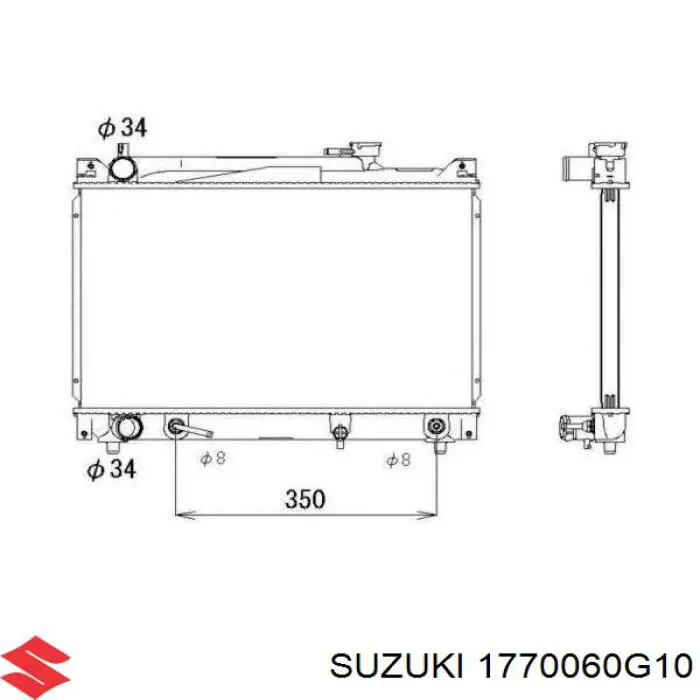 Радиатор охлаждения двигателя Suzuki 1770060G10 цена, от 49.92 USD