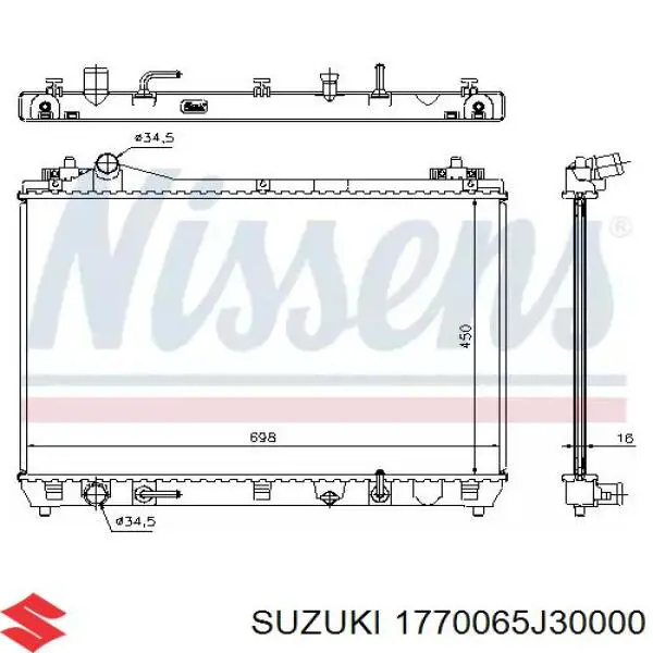 1770065J30000 Suzuki радиатор