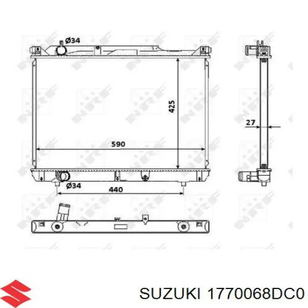 Радиатор 1770068DC0 Suzuki