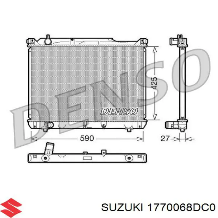 Радиатор охлаждения двигателя Suzuki 1770068DC0 цена, от 158.61 USD