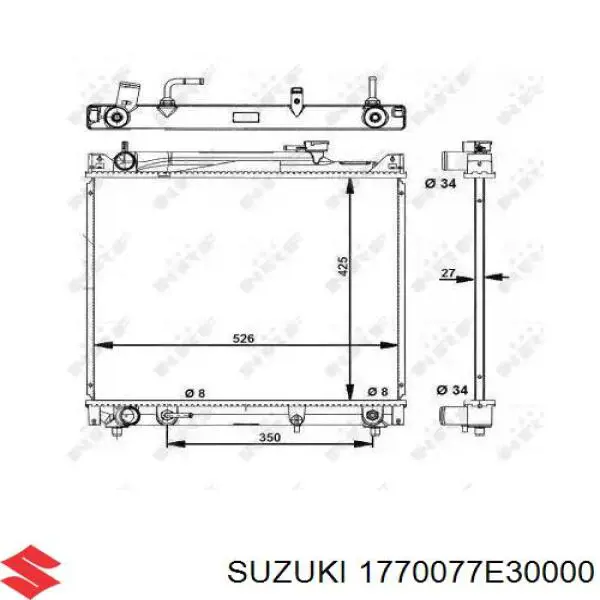 1770077E30000 Suzuki Радиатор основной