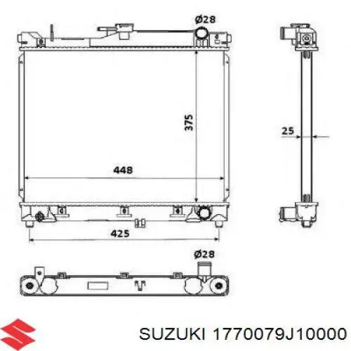 Купить 1770079J10000 Suzuki Радиатор водяной