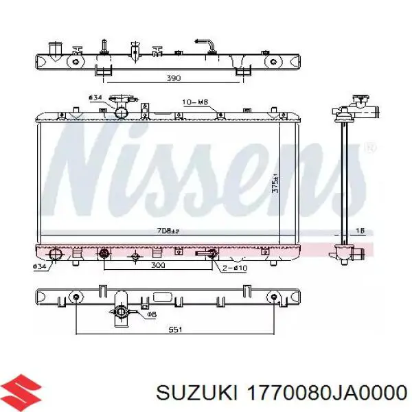 1770080JA0000 Suzuki радиатор
