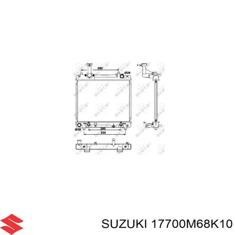 Радиатор 17700M68K10 Suzuki