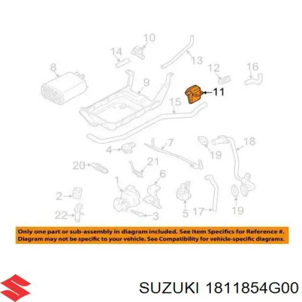 Válvula, ventilaciuón cárter 1811854G00 Suzuki