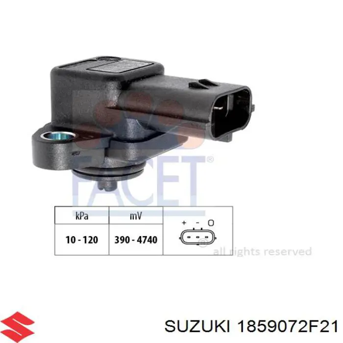 Купить 1859072F21 Suzuki Датчик MAP