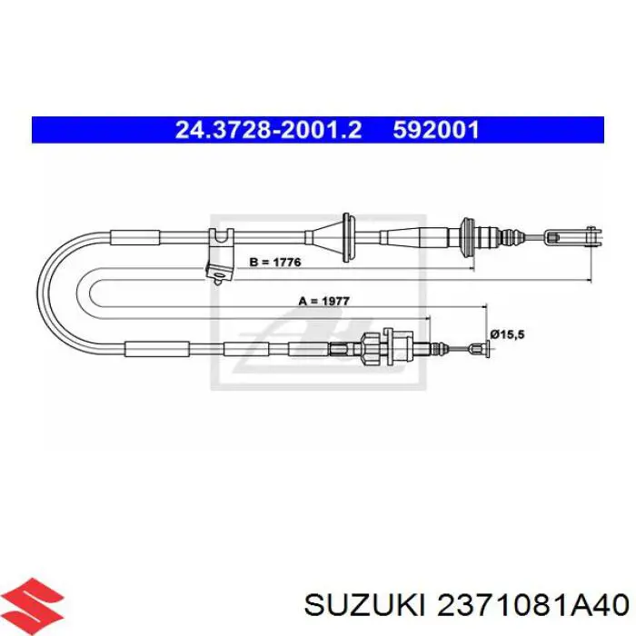 Трос сцепления 2371081A40 Suzuki