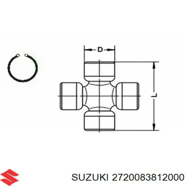 Крестовина заднего карданного вала  Suzuki 2720083812000 цена, от 11.55 USD