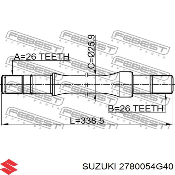2780054G40 Suzuki вал привода полуоси промежуточный