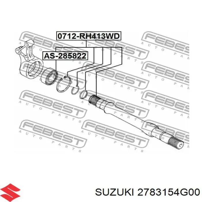 2783154G00 Suzuki rolamento suspenso do semieixo dianteiro