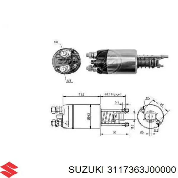3117363J00000 Suzuki щеткодержатель стартера