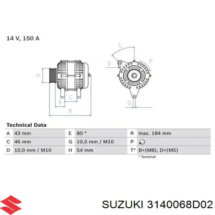 3140068D02 Suzuki генератор