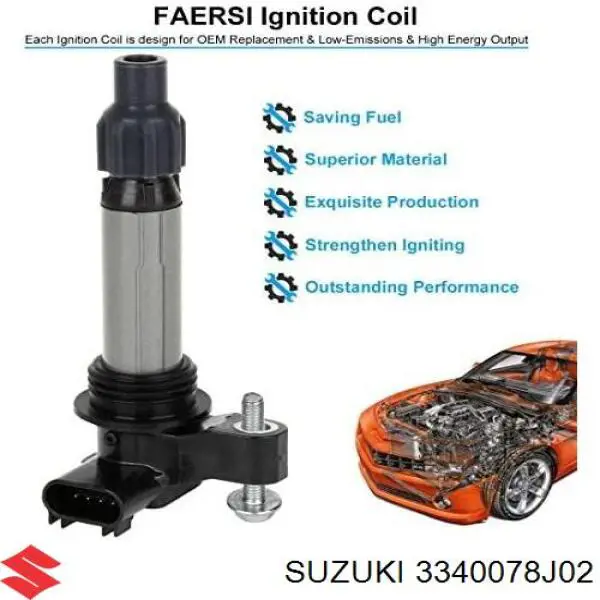 Катушка зажигания 3340078J02 Suzuki