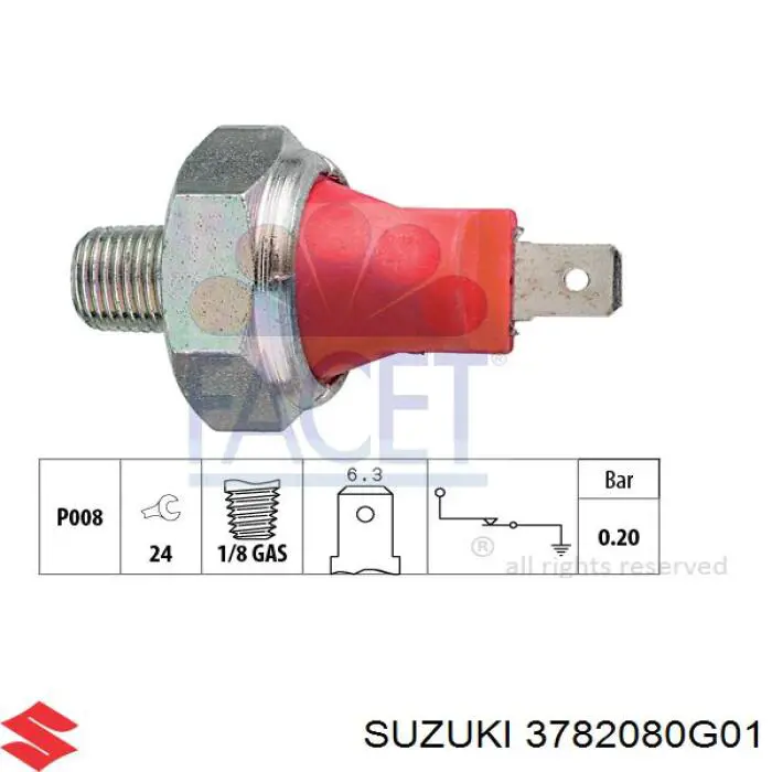37820-80G01 Suzuki датчик давления масла