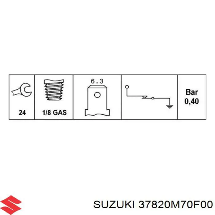 Indicador, presión del aceite 37820M70F00 Suzuki