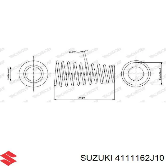 4111162J10 Suzuki Пружина передней подвески