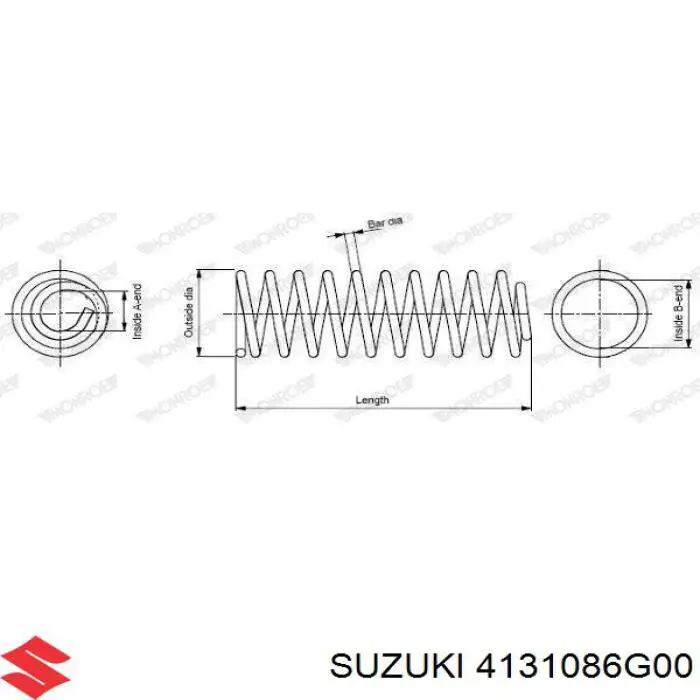 Купить 4131086G00 Suzuki Пружина подвески