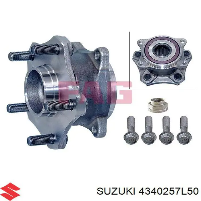 Ступицы передних колес Suzuki 4340257L50 цена, от 68.61 USD