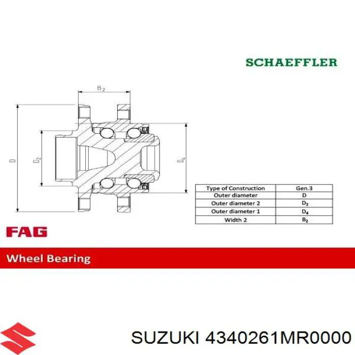 4340261MR0000 Suzuki cubo traseiro direito