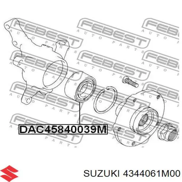 Cojinete de rueda delantero 4344061M00 Suzuki