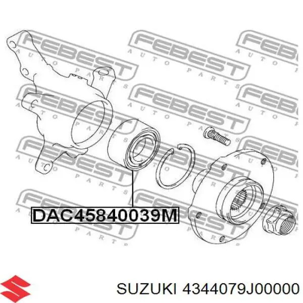 Комплект подшипника ступицы колеса Suzuki 4344079J00000 цена, от 36.64 USD