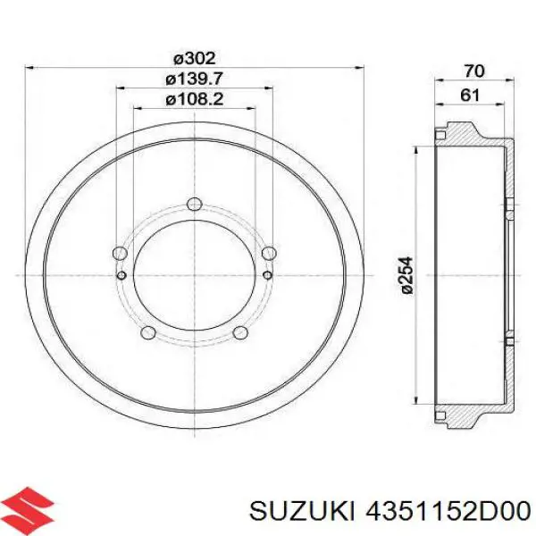 Барабан тормозной задний Ashika 5608812C цена, от 62.52 USD