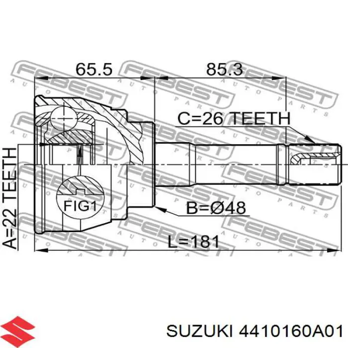 Граната колесная Suzuki 4410160A01 цена, от 31.43 USD